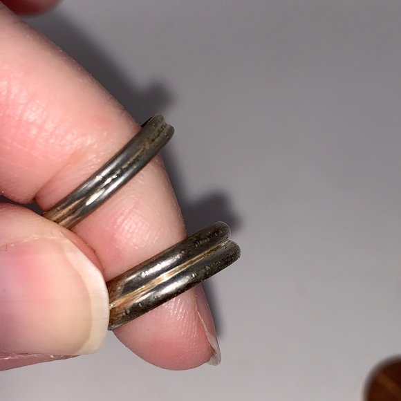 Sterling Silver Thick Double Band Ring, Size 3 1/4 - Picture 5 of 7